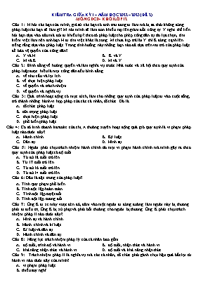 Kiểm tra giữa kì 1 Giáo dục công dân Lớp 12 - Đề 2 - Năm học 2022-2023 (Có đáp án)